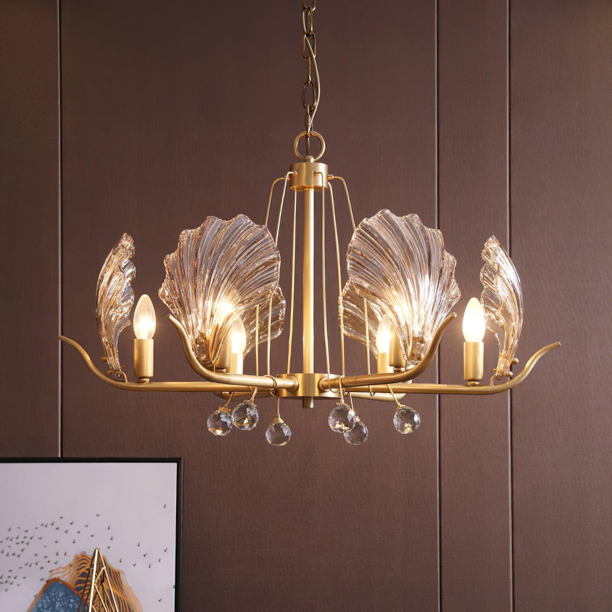 Lustre Argentière en cristal et cuivre – vue 24