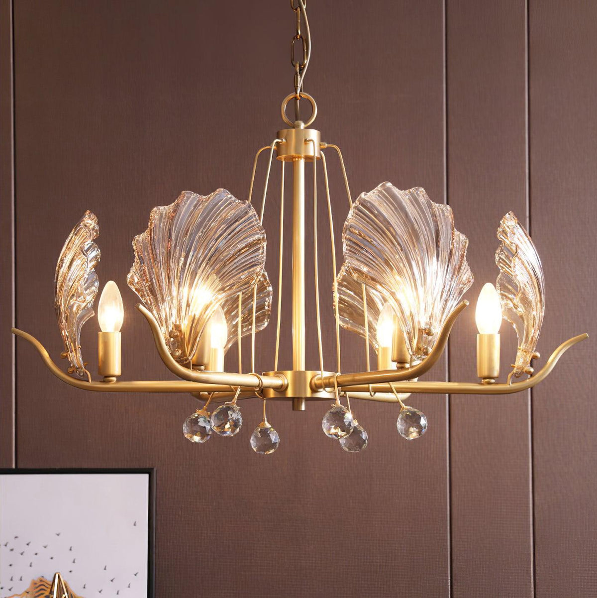 Lustre Argentière en cristal et cuivre – vue 4