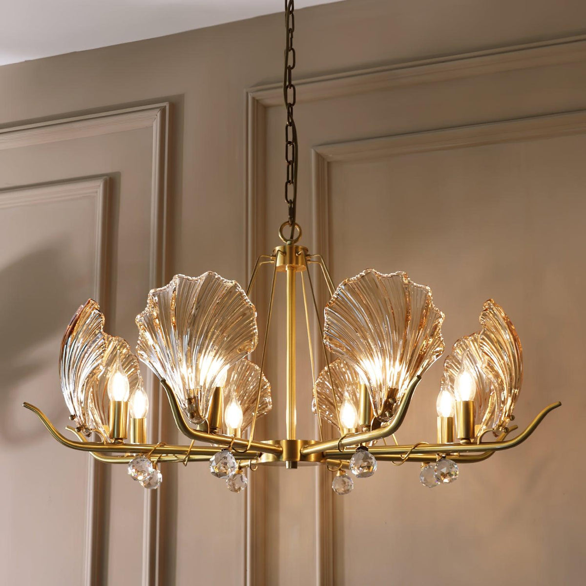 Lustre Argentière en cristal et cuivre – vue 15