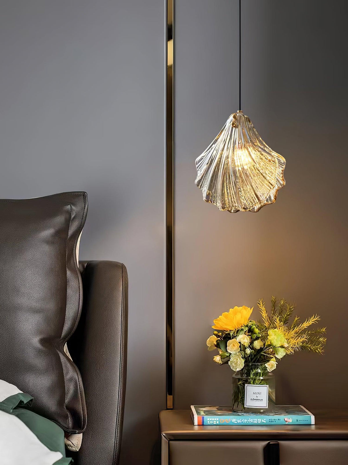 Suspension Parasol en verre et laiton – vue 19