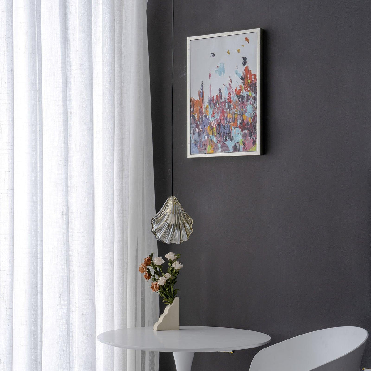 Suspension Parasol en verre et laiton – vue 23