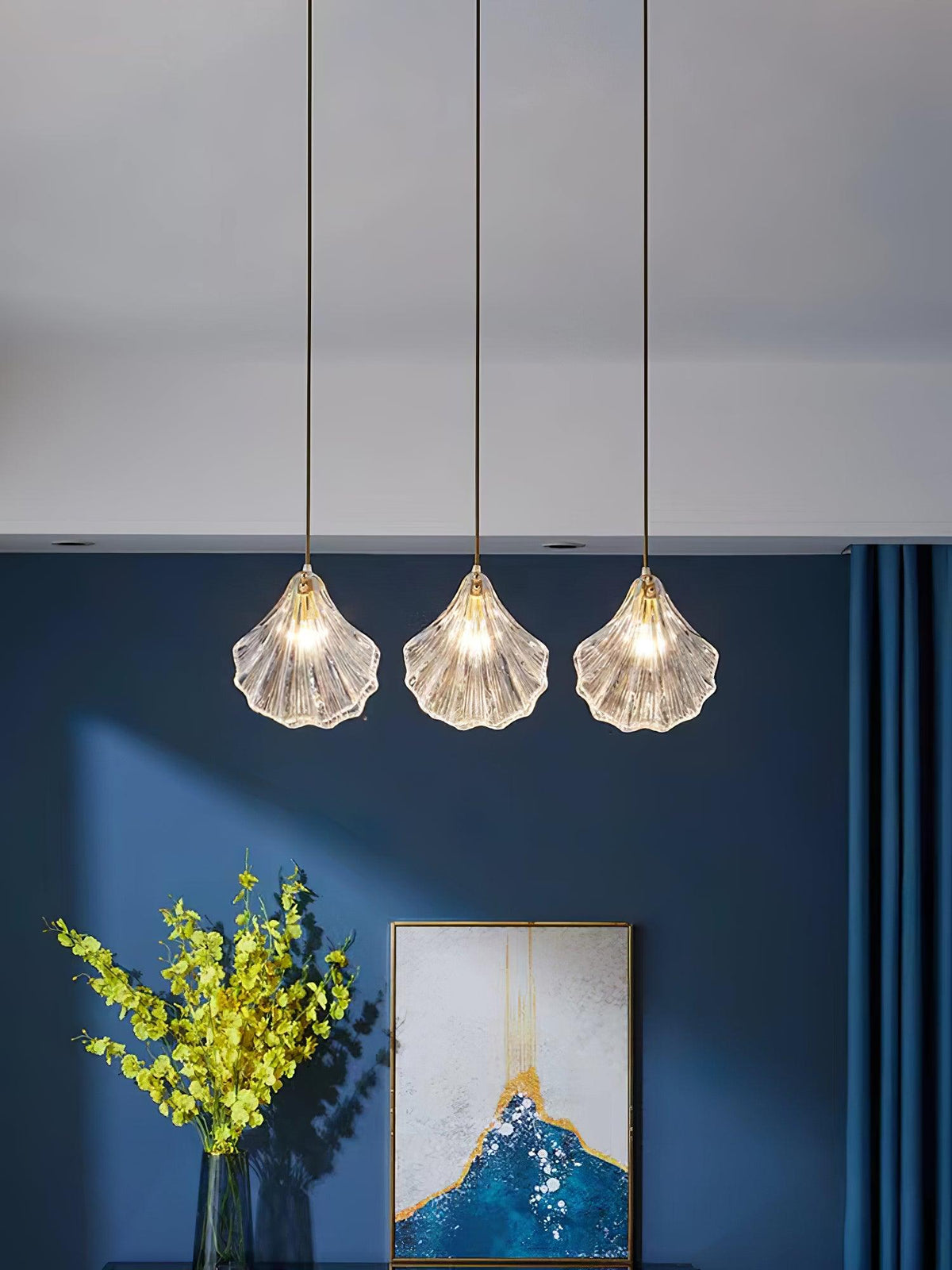 Suspension Parasol en verre et laiton – vue 22