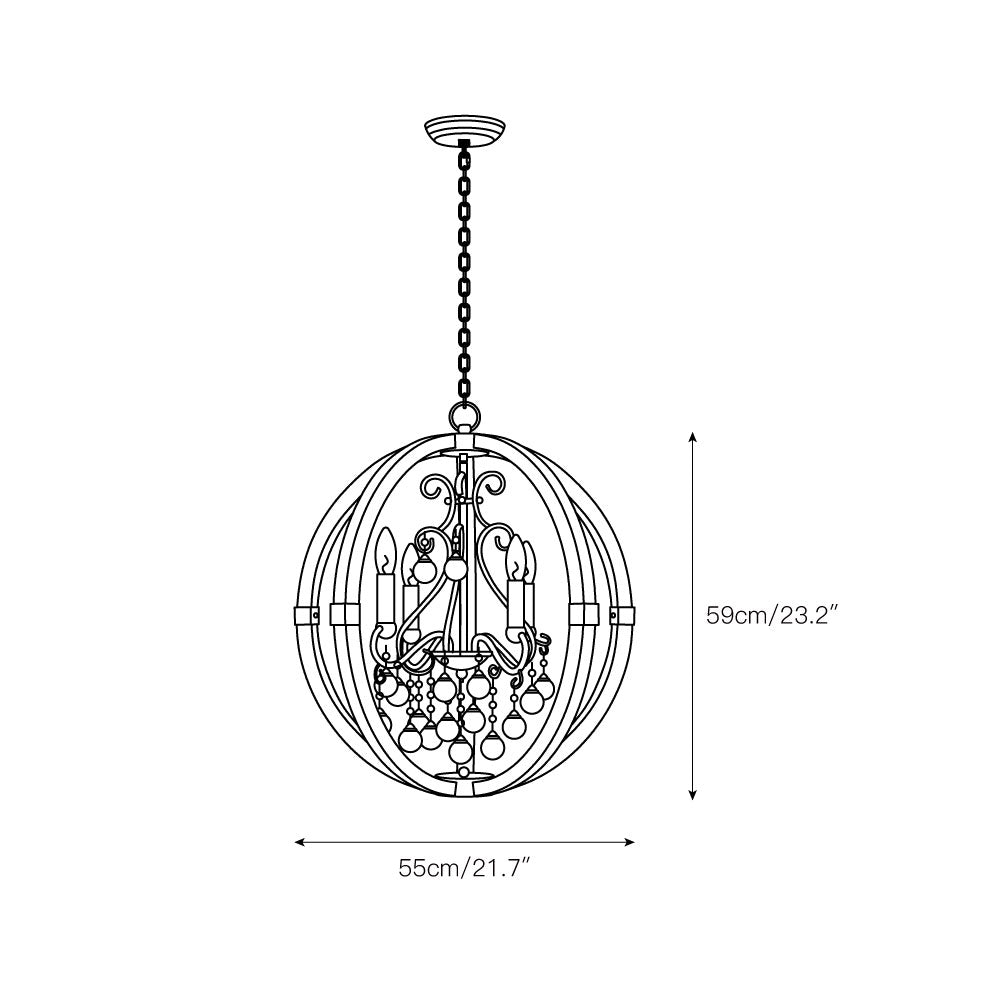 Suspension Fanal en bois et métal – vue 10