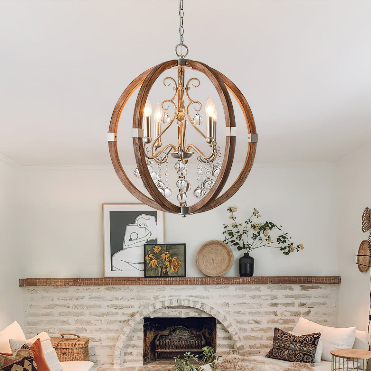 Suspension Fanal en bois et métal – vue 11
