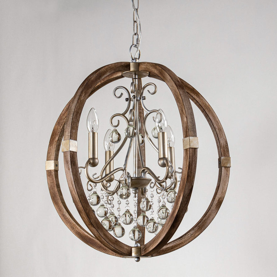 Suspension Fanal en bois et métal – vue 2
