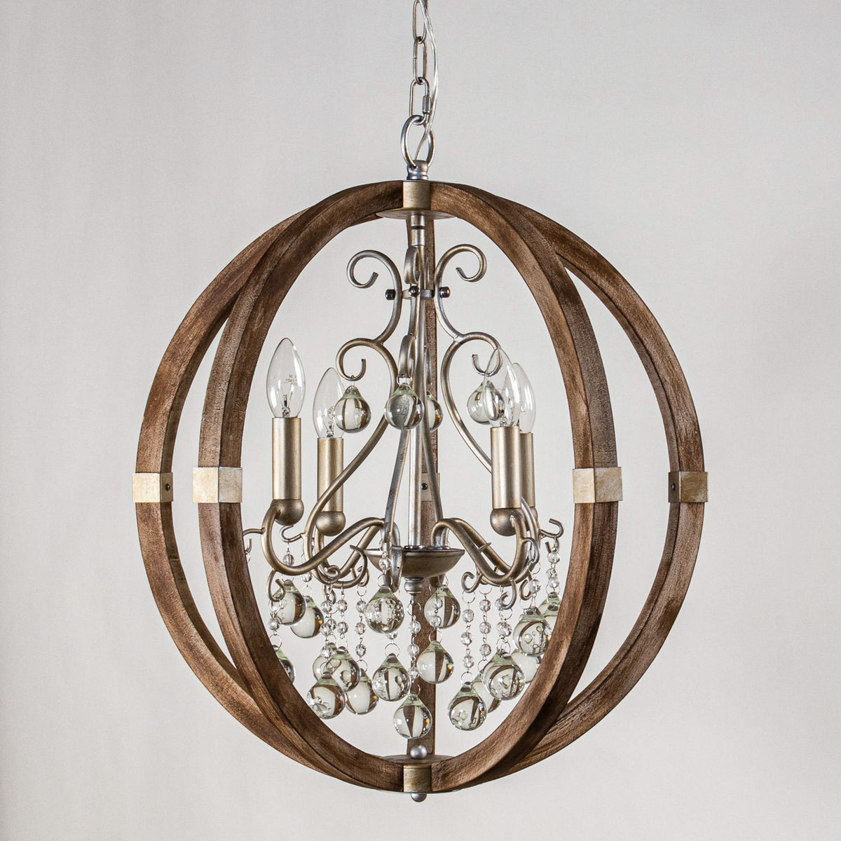 Suspension Fanal en bois et métal – vue 3