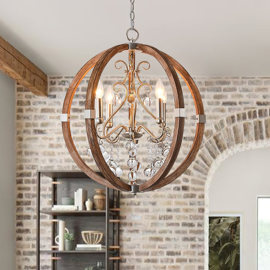 Suspension Fanal en bois et métal – vue 4
