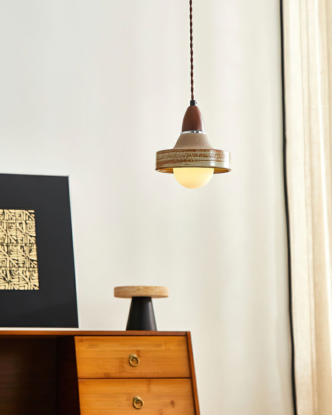 Suspension Baltique en céramique et bois – vue 10