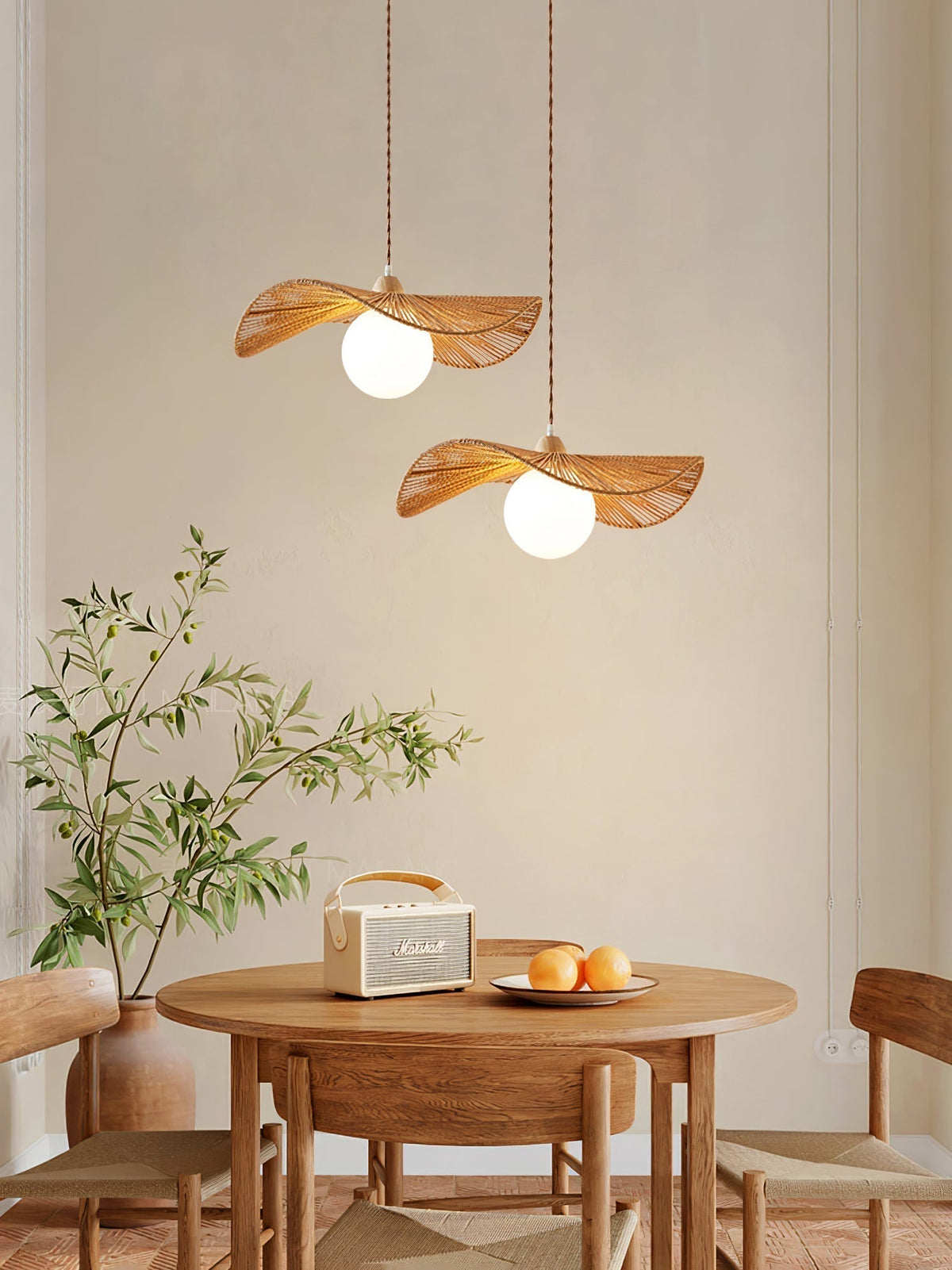 Suspension Nausicaa en verre et jute – vue 9