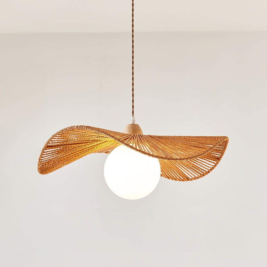 Suspension Nausicaa en verre et jute – vue 4