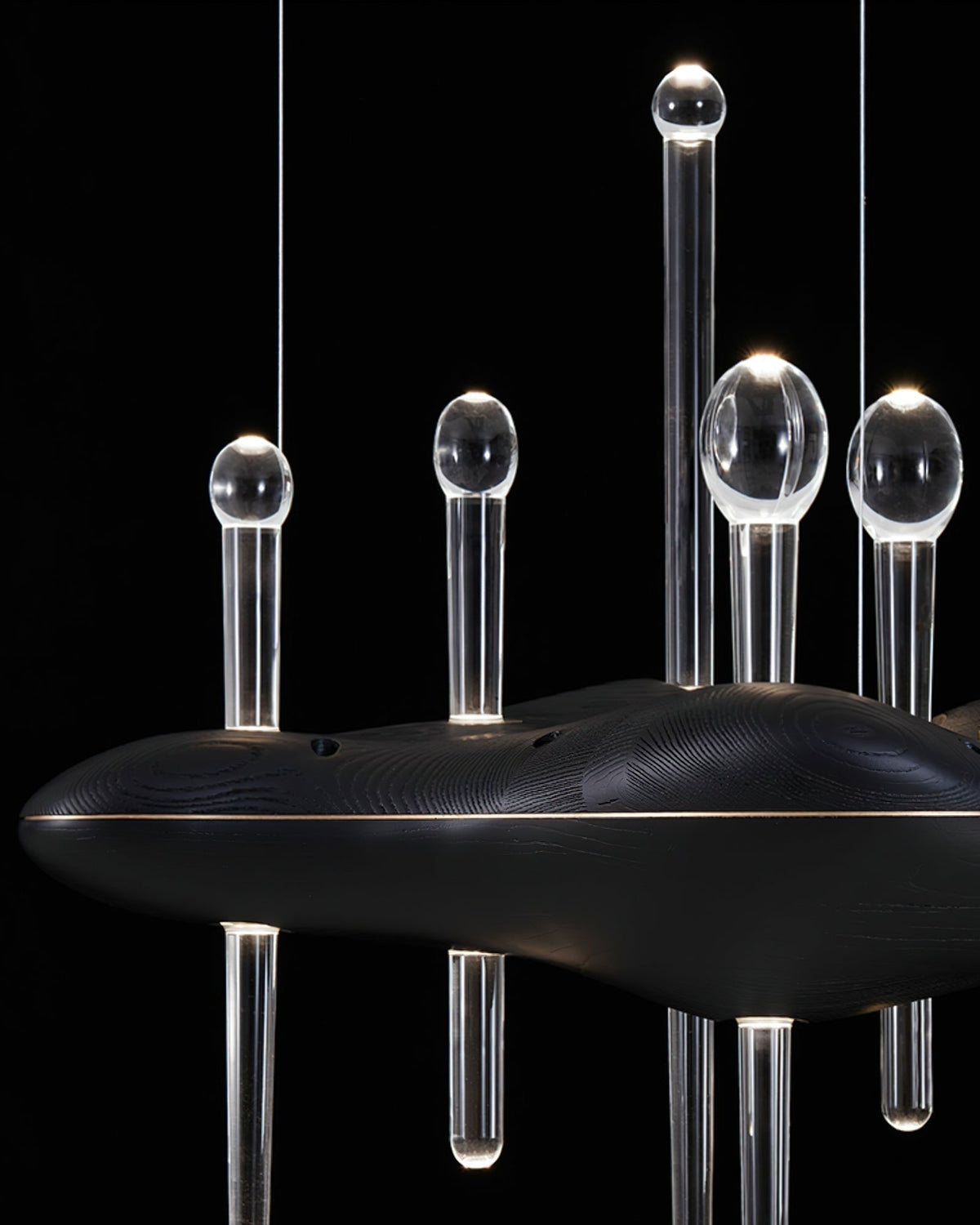Lustre Onde en verre et chêne – vue 29