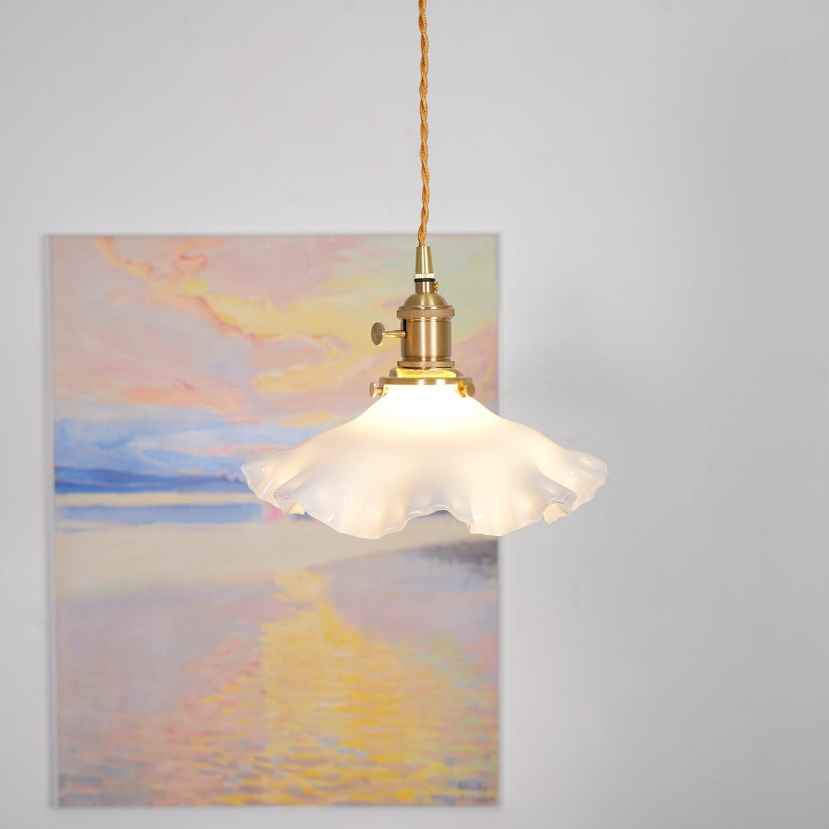 Suspension Géode en verre et laiton – vue 22