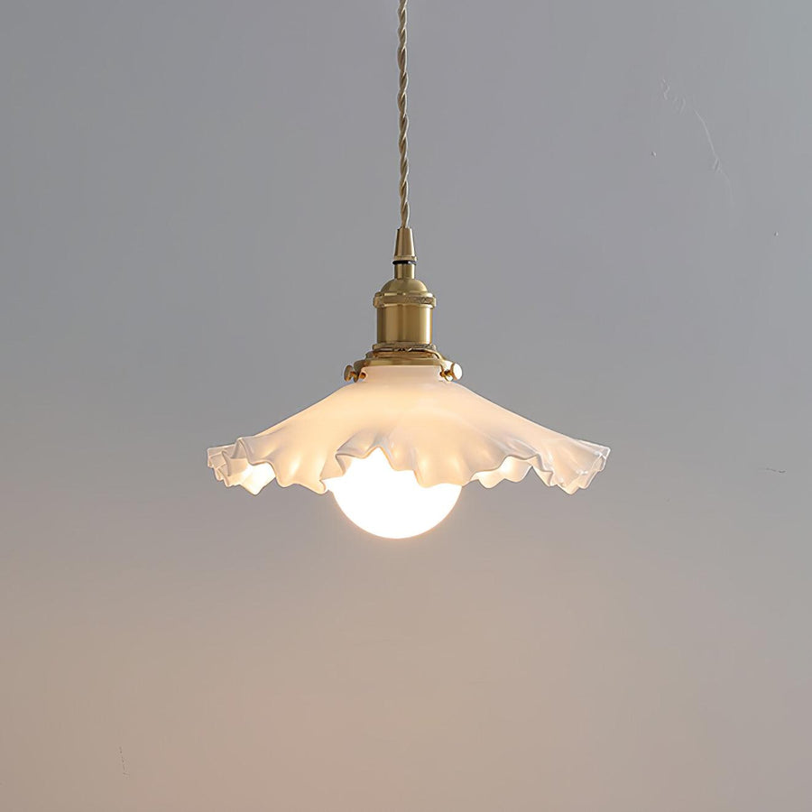 Suspension Géode en verre et laiton – vue 3
