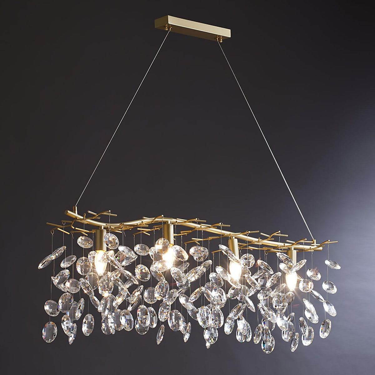 Lustre Véga en cristal et laiton – vue 31