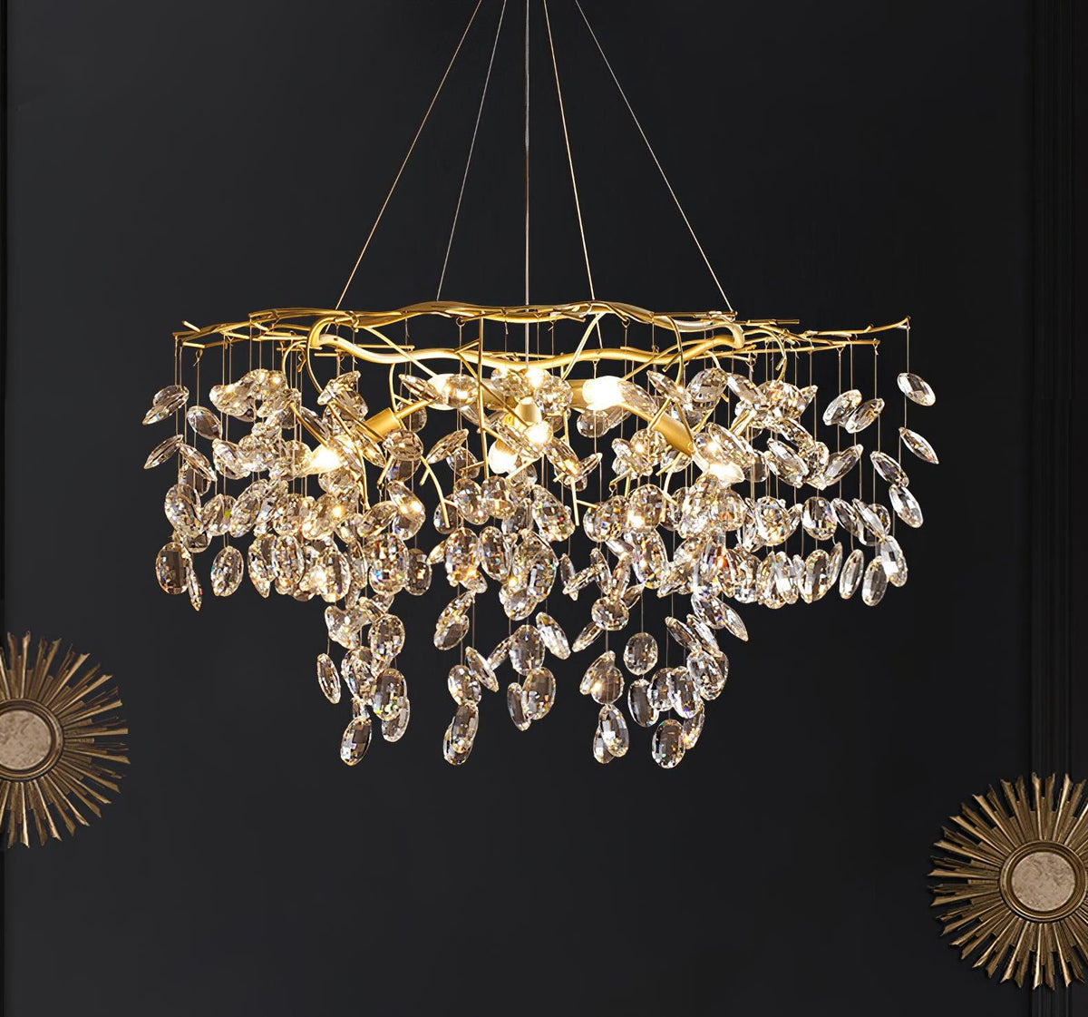 Lustre Véga en cristal et laiton – vue 16
