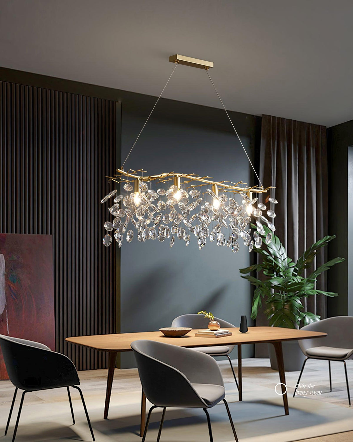 Lustre Véga en cristal et laiton – vue 6