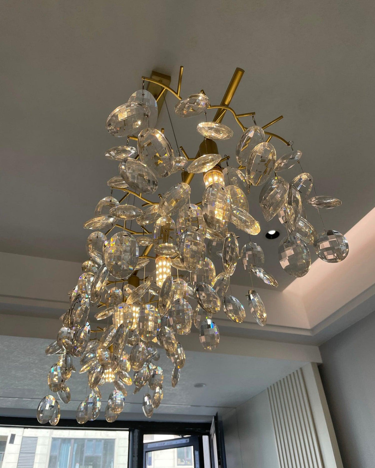 Lustre Véga en cristal et laiton – vue 7