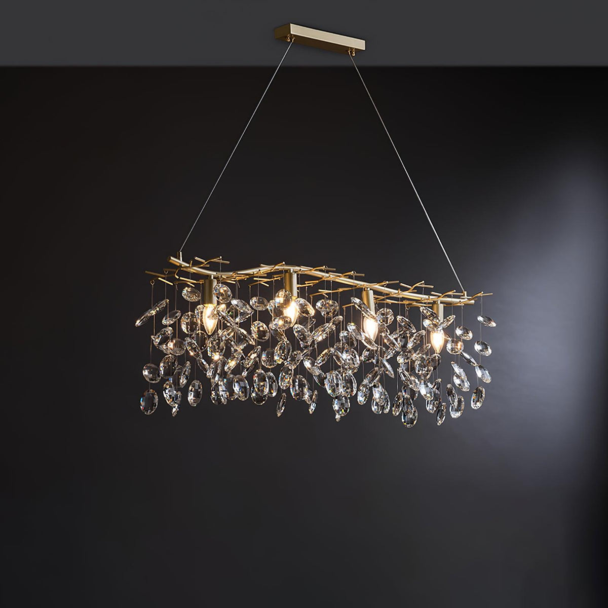 Lustre Véga en cristal et laiton – vue 22