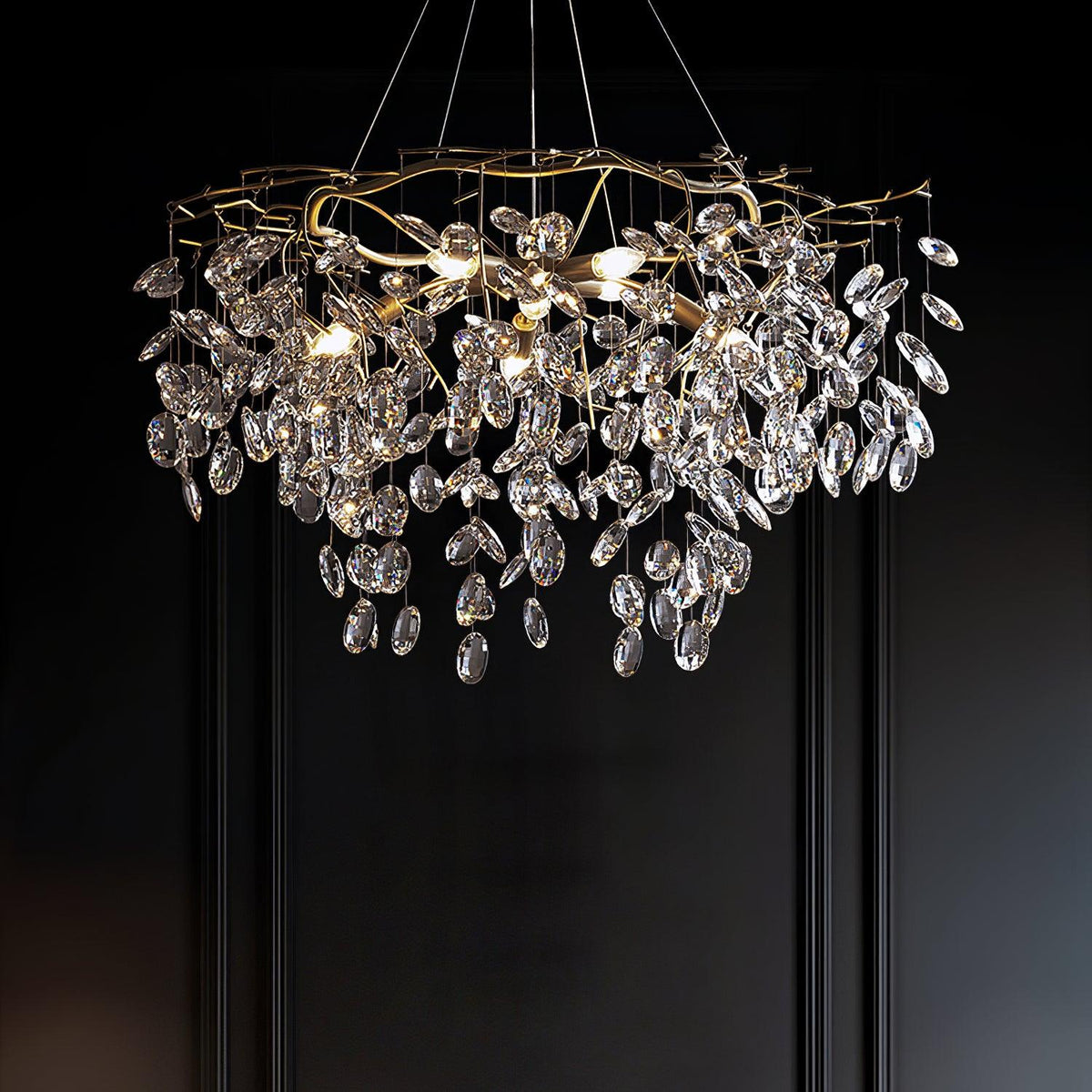 Lustre Véga en cristal et laiton – vue 12