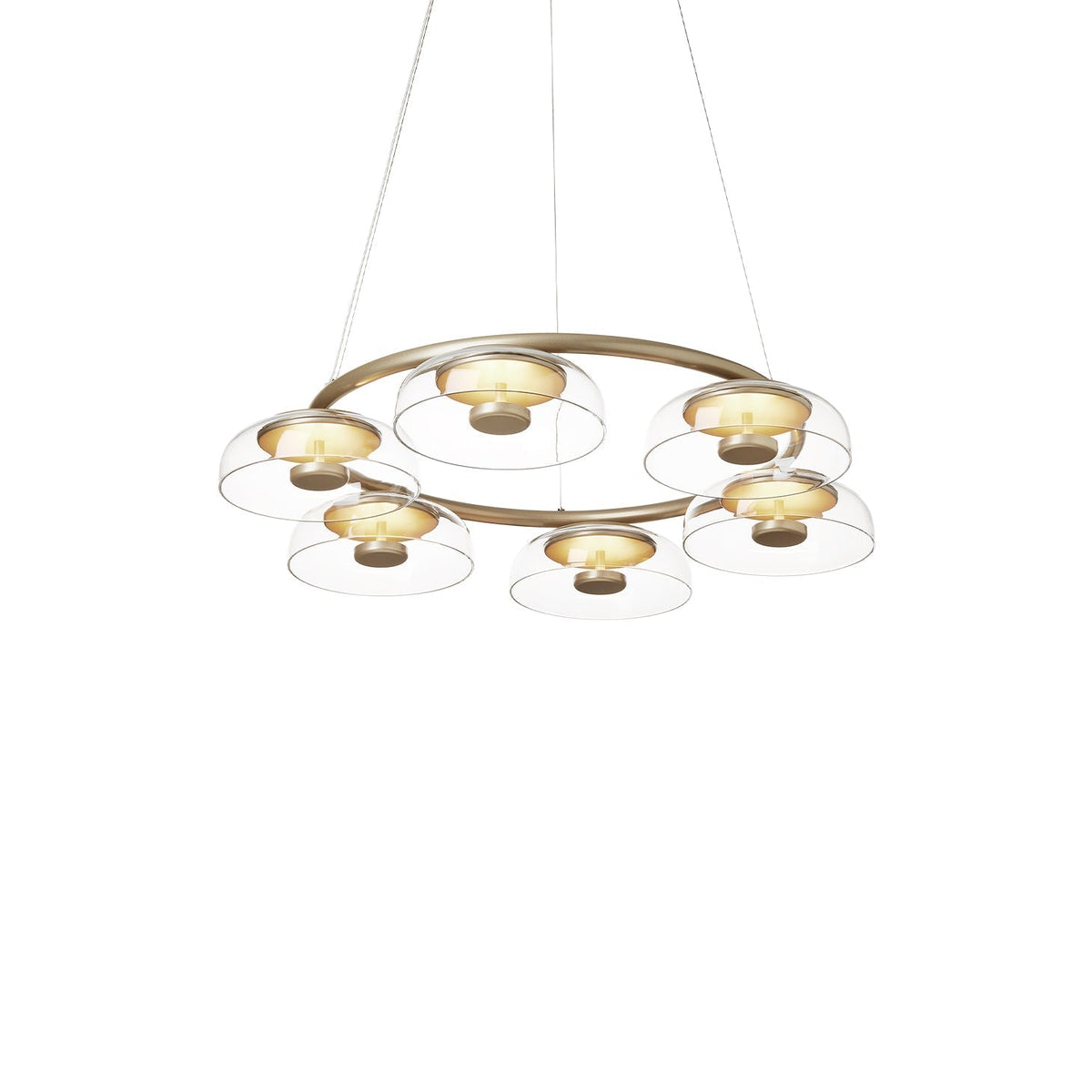 Lustre Olivier en verre et laiton – vue 13