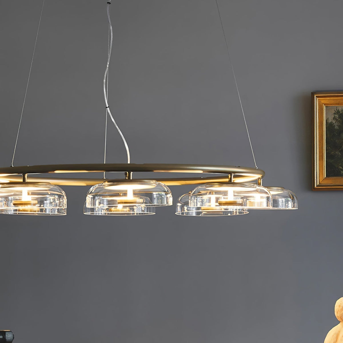 Lustre Olivier en verre et laiton – vue 28