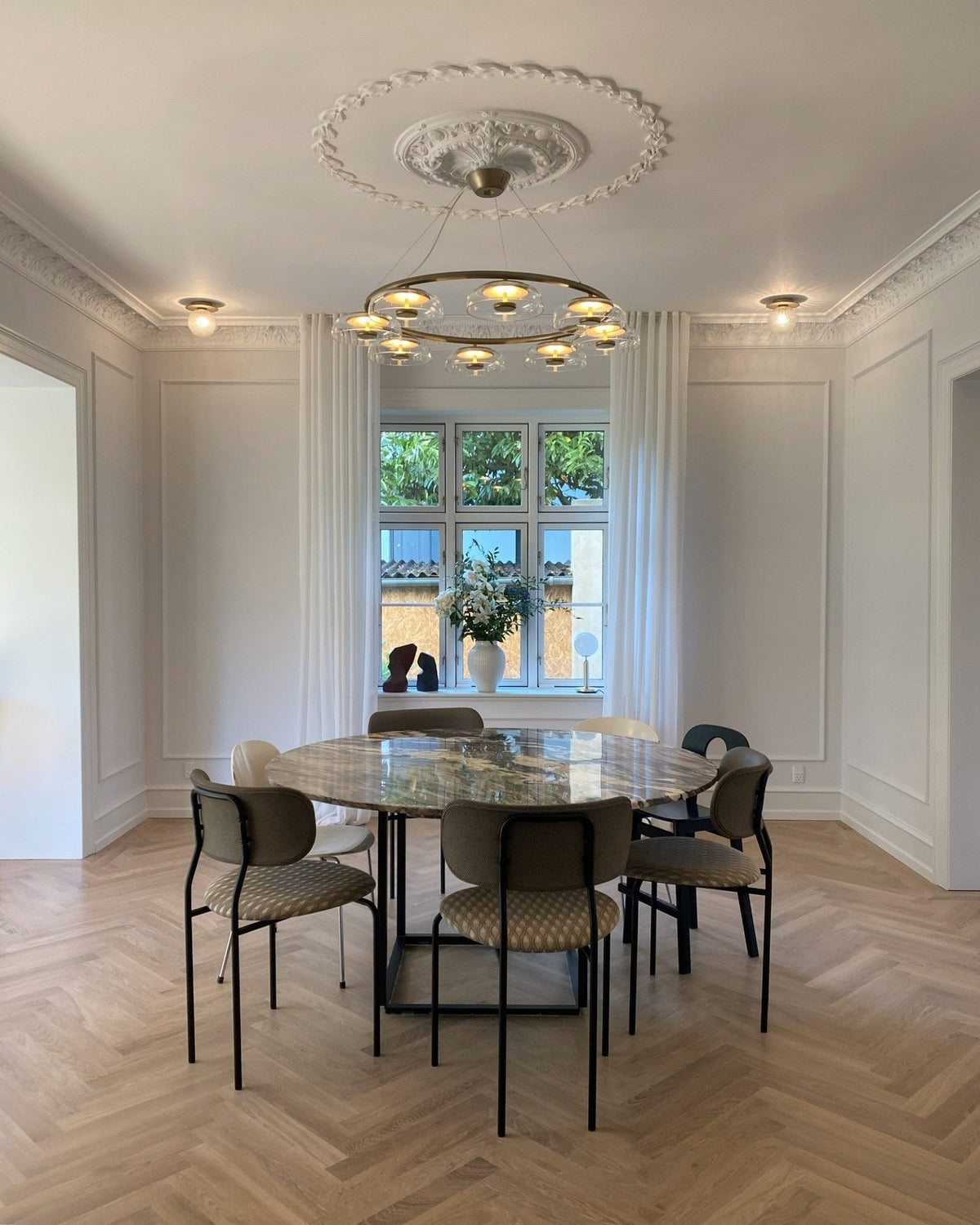 Lustre Olivier en verre et laiton – vue 29