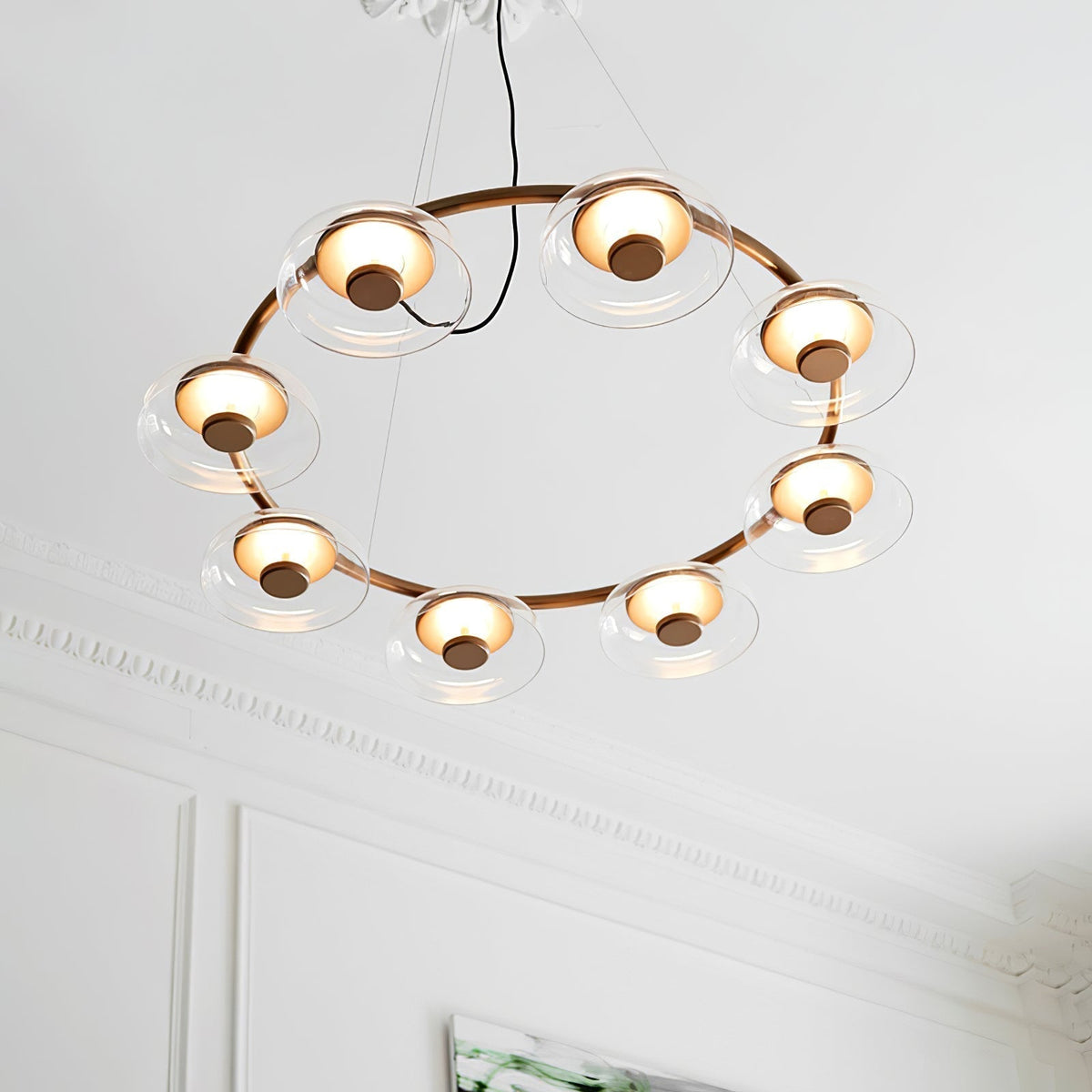 Lustre Olivier en verre et laiton – vue 15