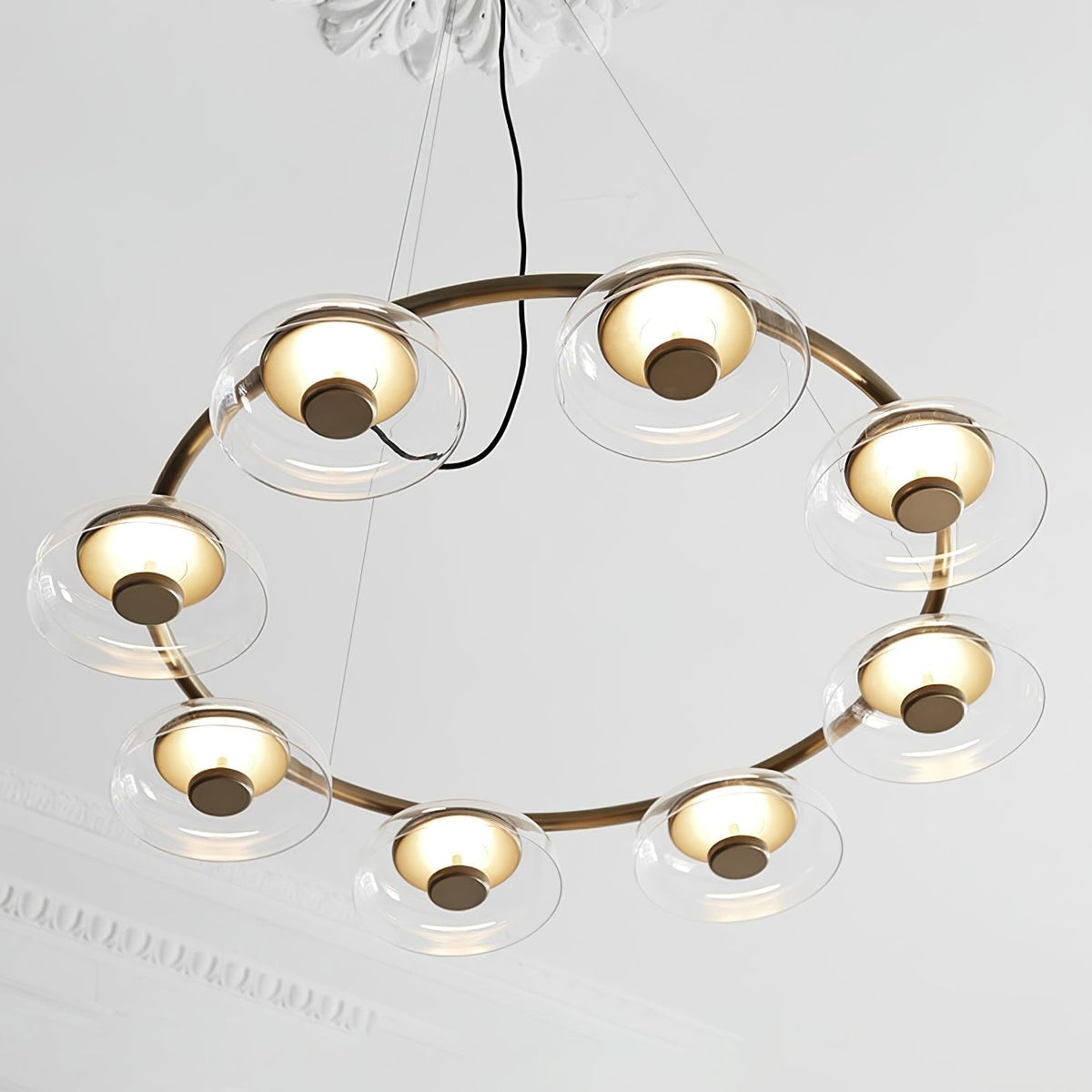 Lustre Olivier en verre et laiton – vue 12