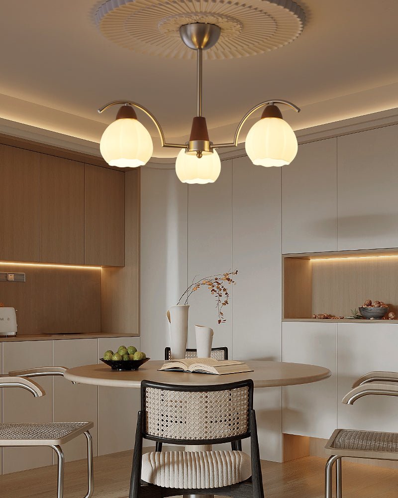 Lustre Patio en verre et bois – vue 20