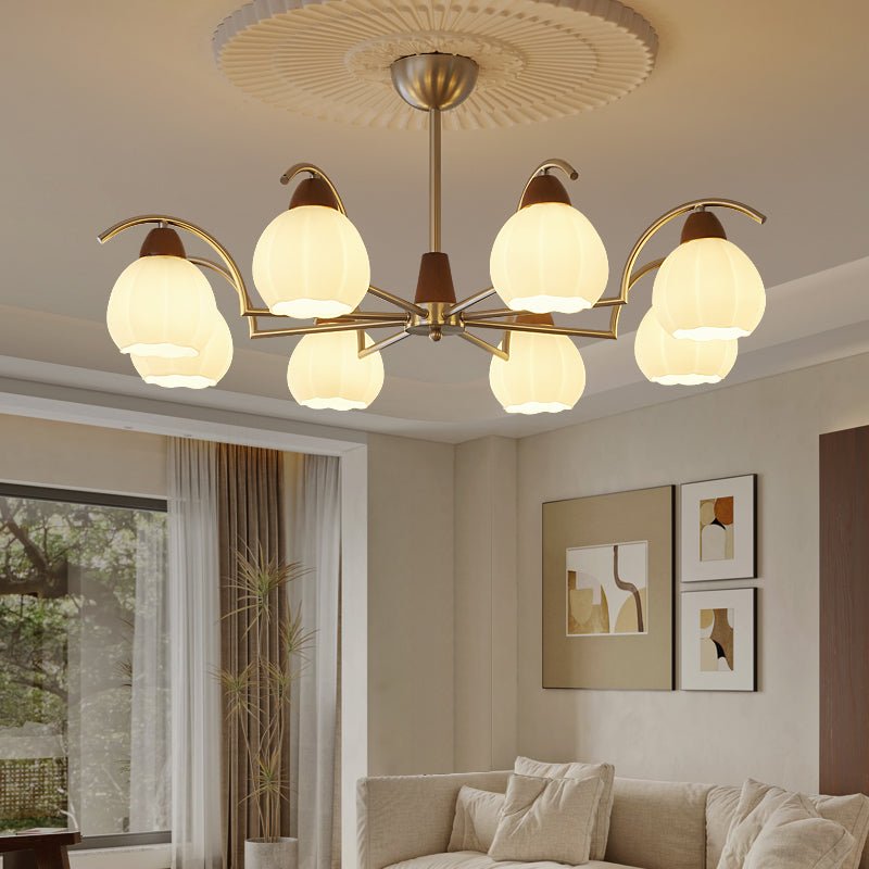 Lustre Patio en verre et bois – vue 21