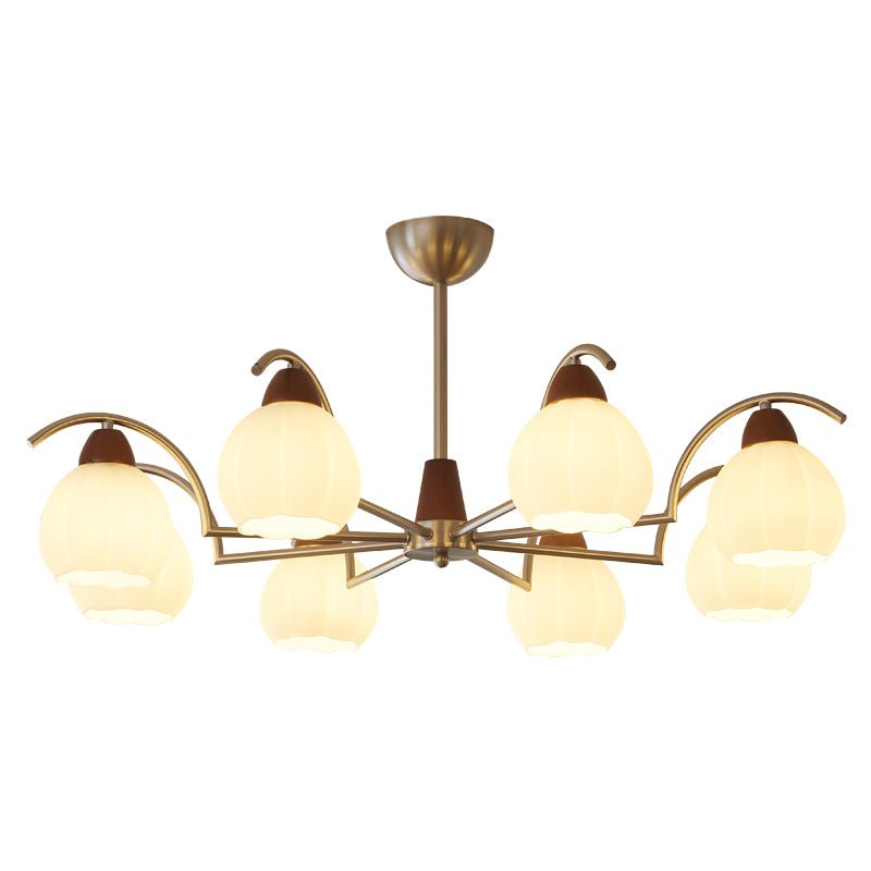 Lustre Patio en verre et bois – vue 2