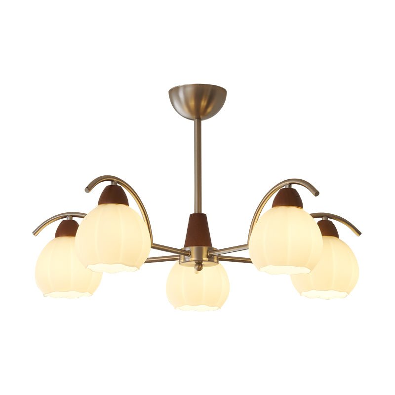 Lustre Patio en verre et bois – vue 5