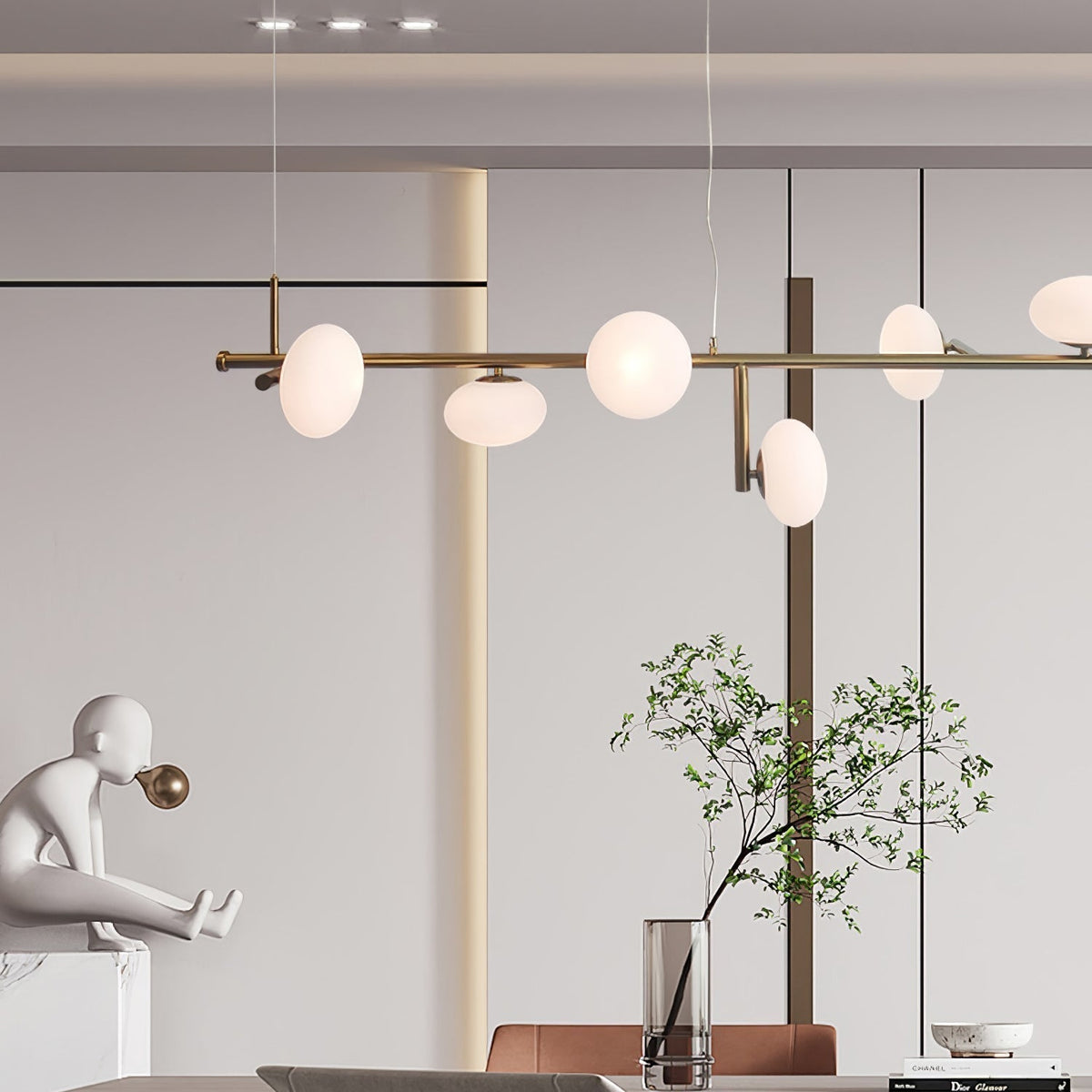 Lustre Récif en verre et métal – vue 5