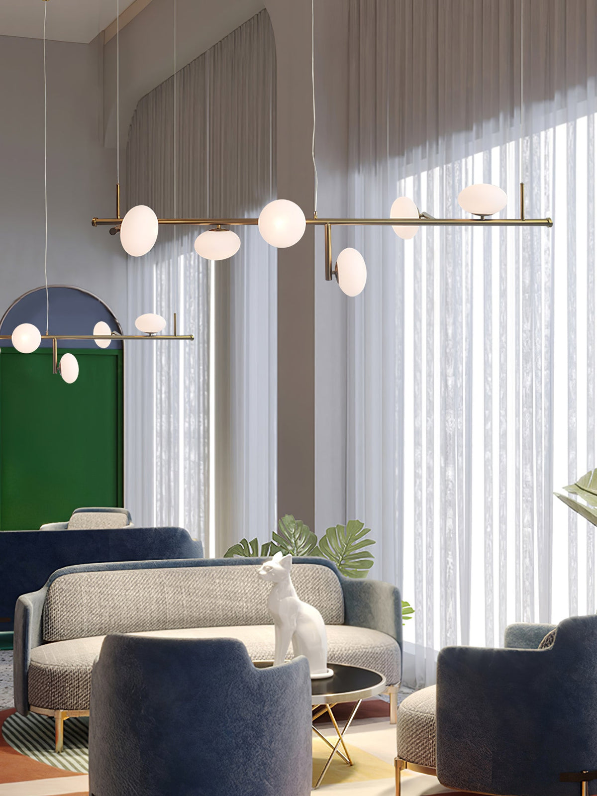 Lustre Récif en verre et métal – vue 6