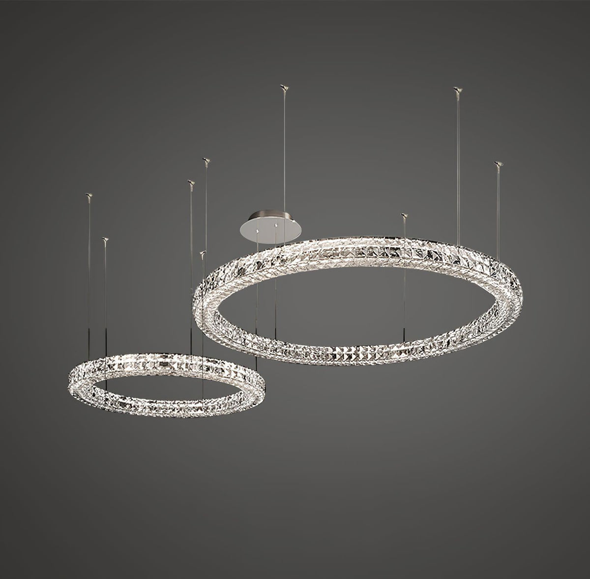 Lustre Noirmoutier en cristal et métal – vue 37