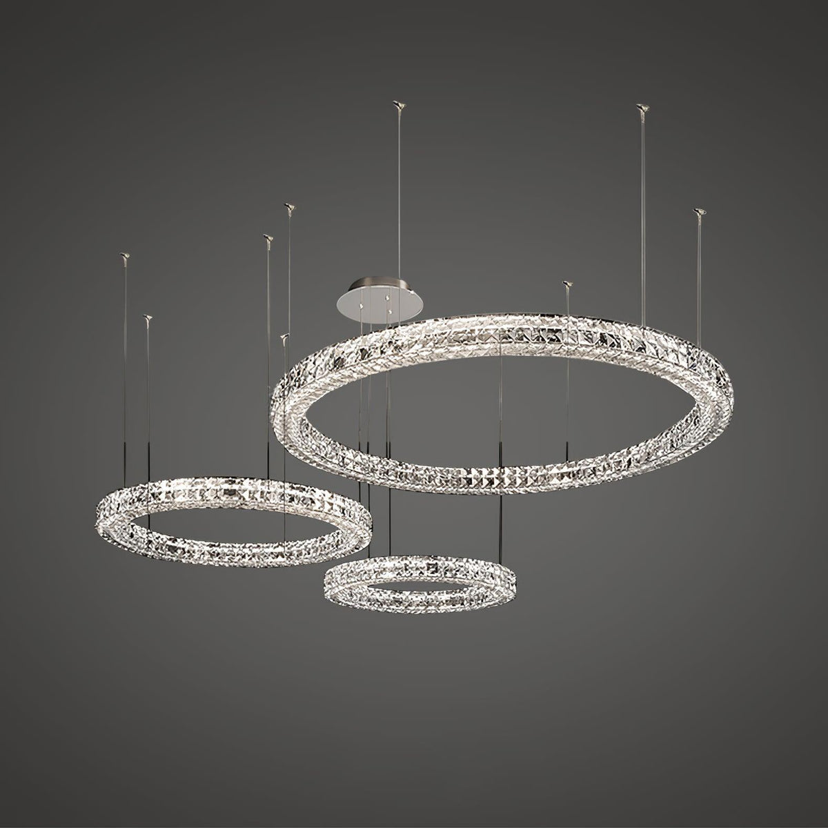 Lustre Noirmoutier en cristal et métal – vue 29