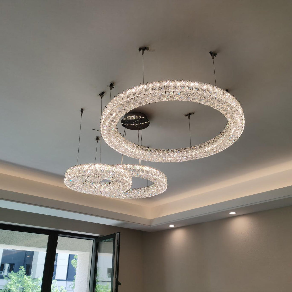 Lustre Noirmoutier en cristal et métal – vue 40