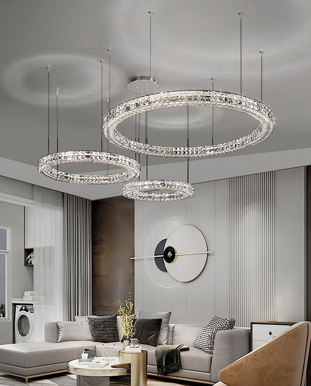 Lustre Noirmoutier en cristal et métal – vue 3