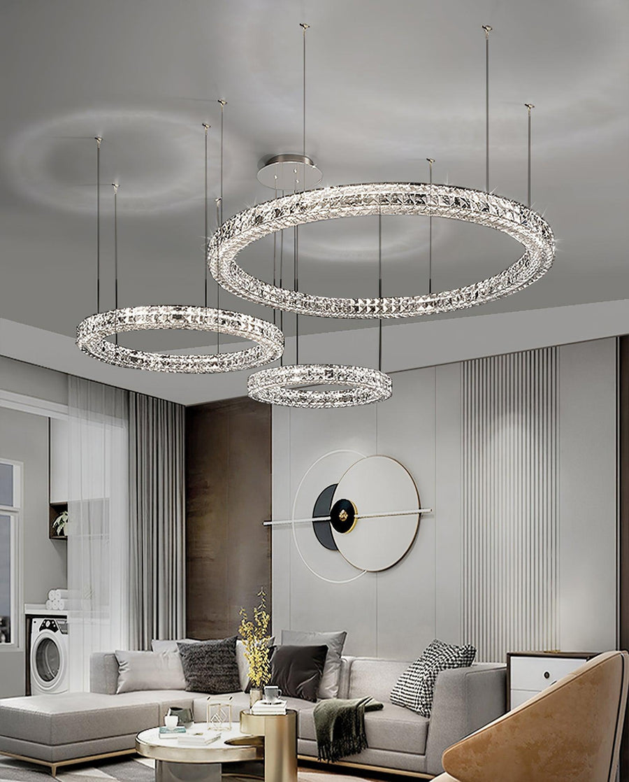Lustre Noirmoutier en cristal et métal – vue 3