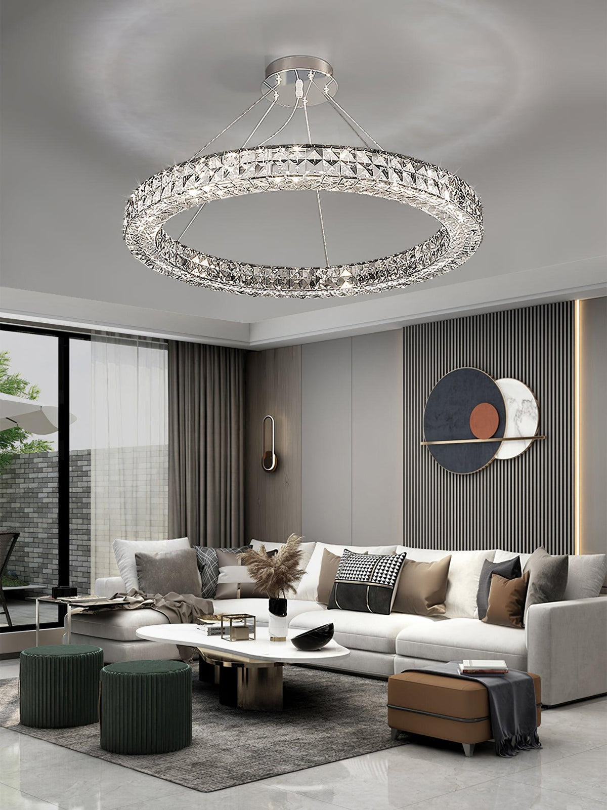 Lustre Noirmoutier en cristal et métal – vue 6