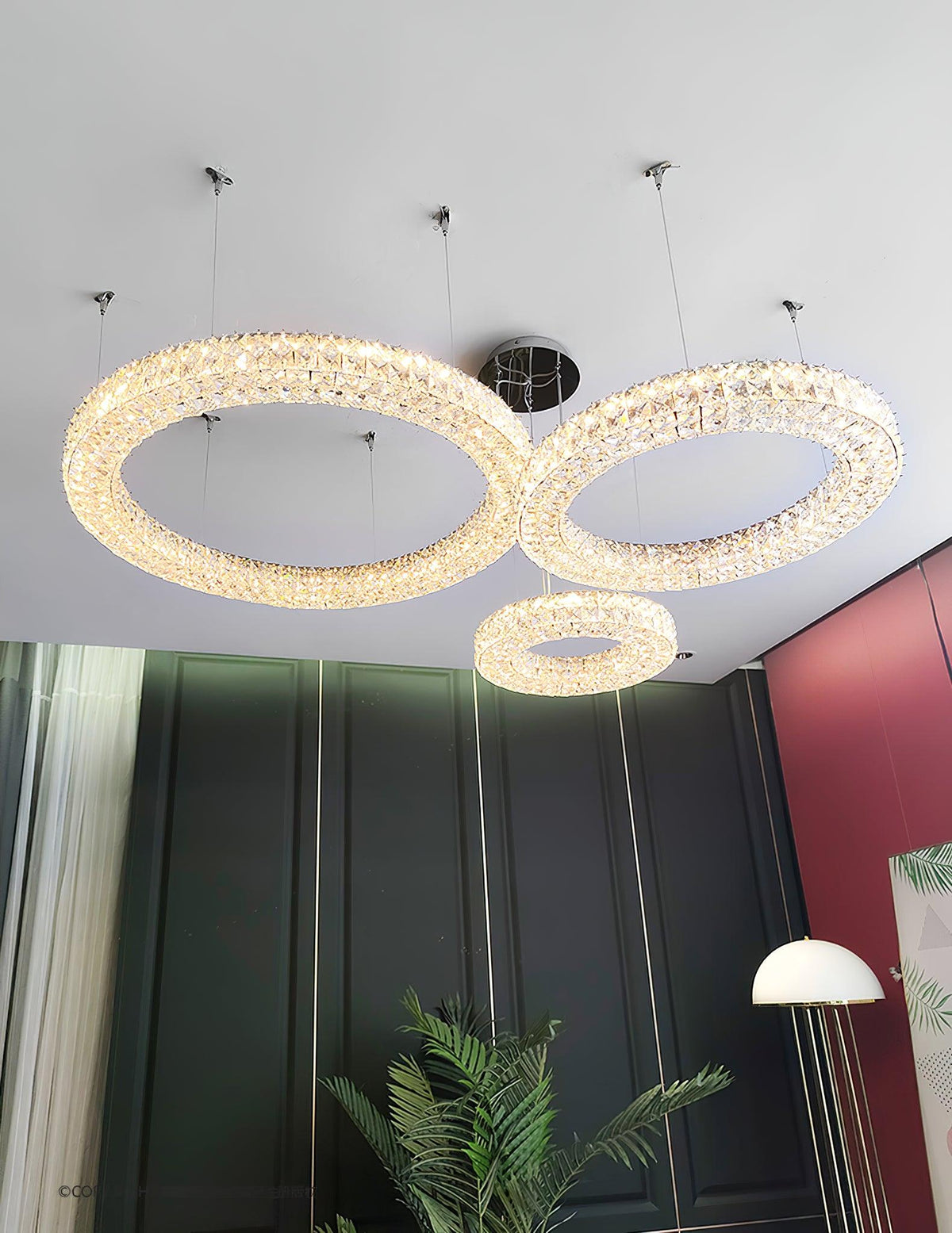 Lustre Noirmoutier en cristal et métal – vue 8
