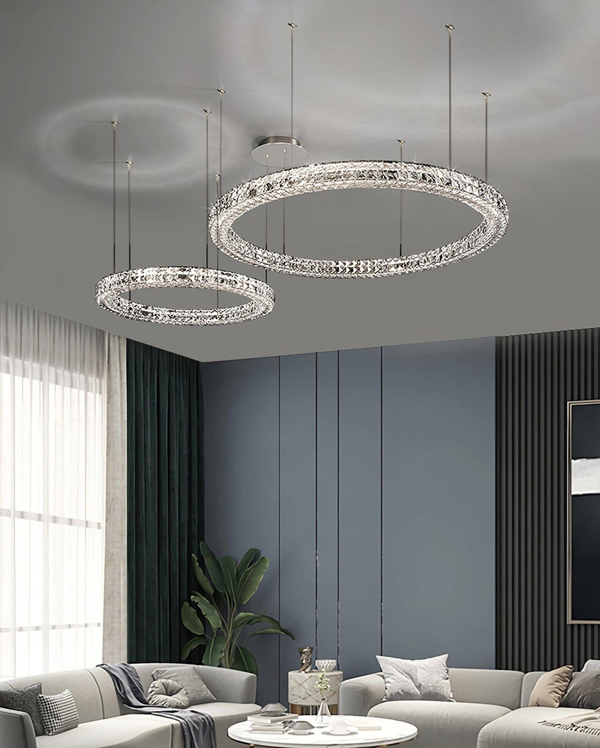 Lustre Noirmoutier en cristal et métal – vue 14