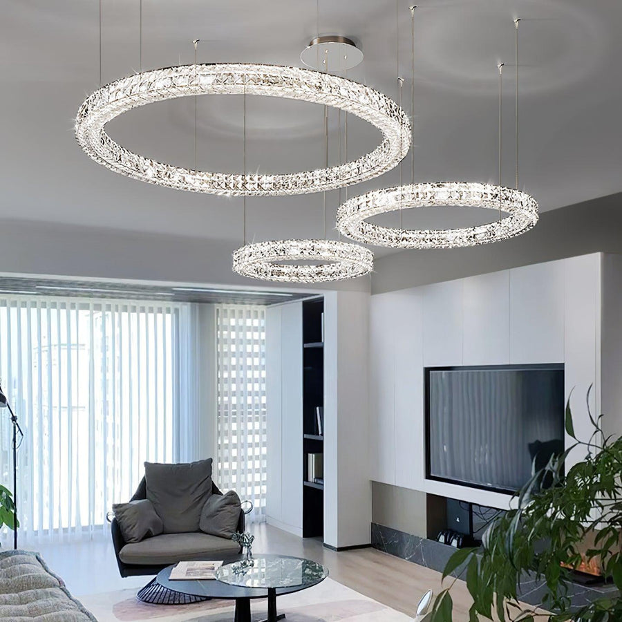 Lustre Noirmoutier en cristal et métal – vue 4