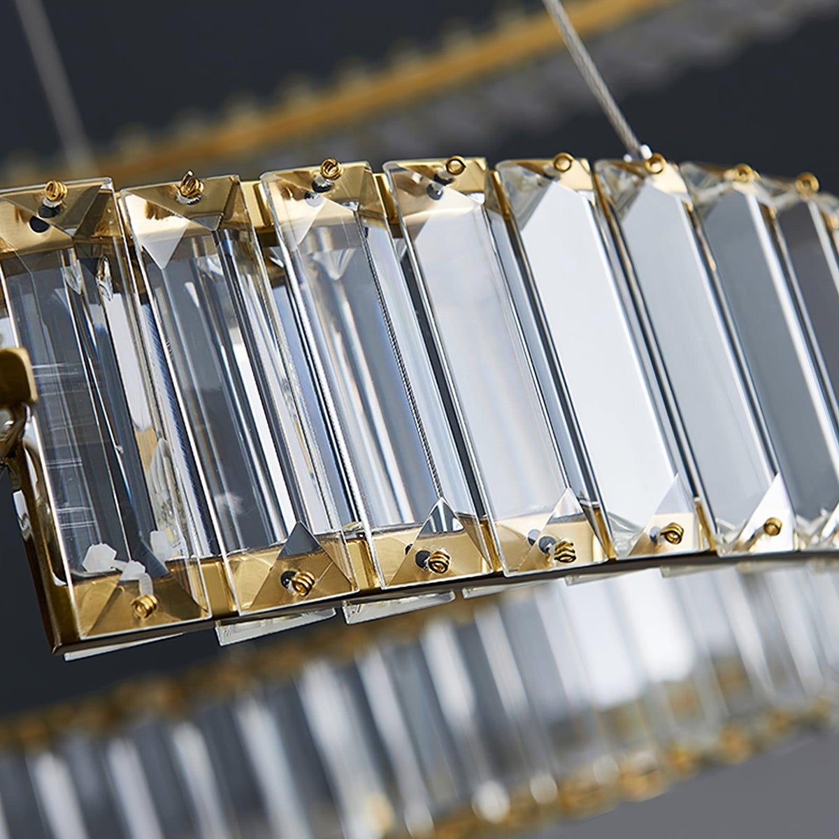 Lustre Thaïs en cristal et métal – vue 2