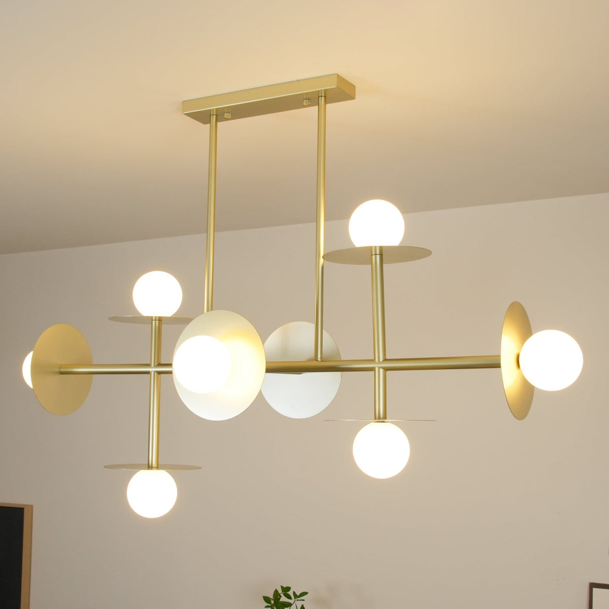 Lustre Cadran en verre et laiton – vue 10