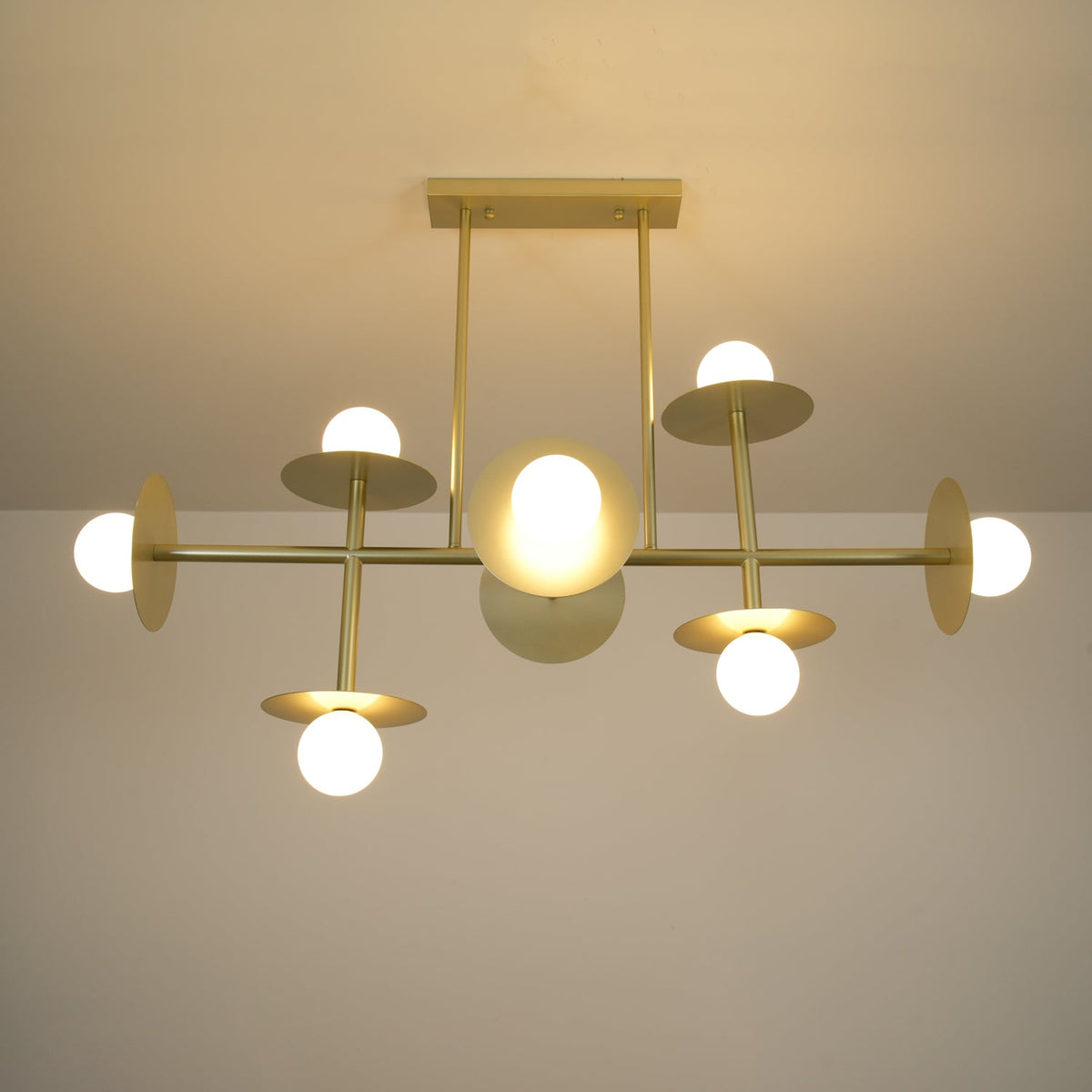 Lustre Cadran en verre et laiton – vue 17
