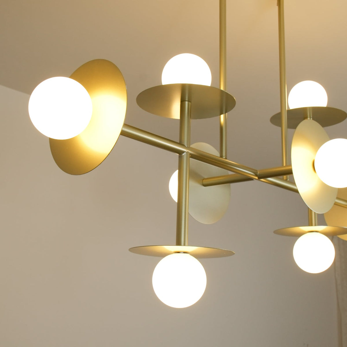 Lustre Cadran en verre et laiton – vue 6