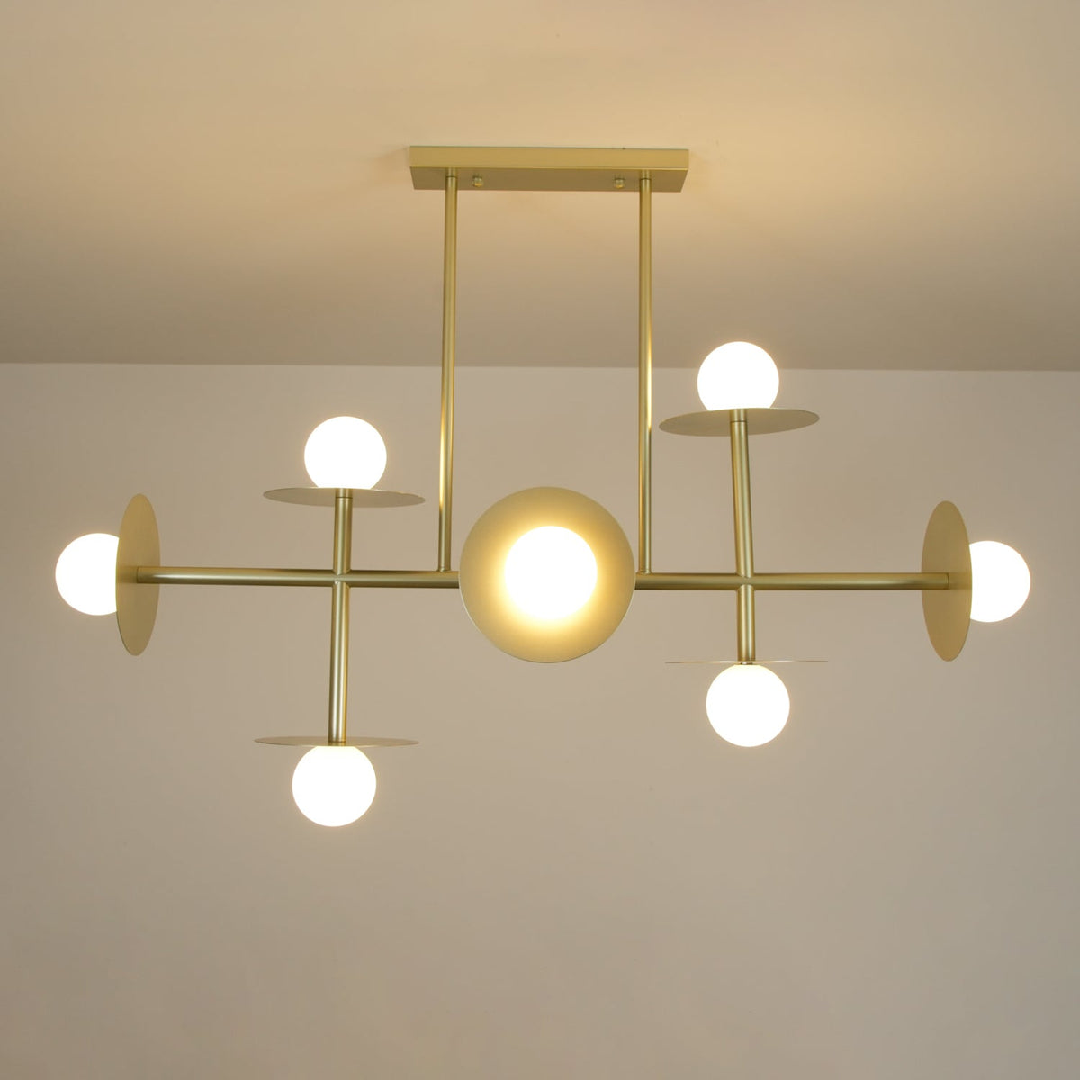Lustre Cadran en verre et laiton – vue 8