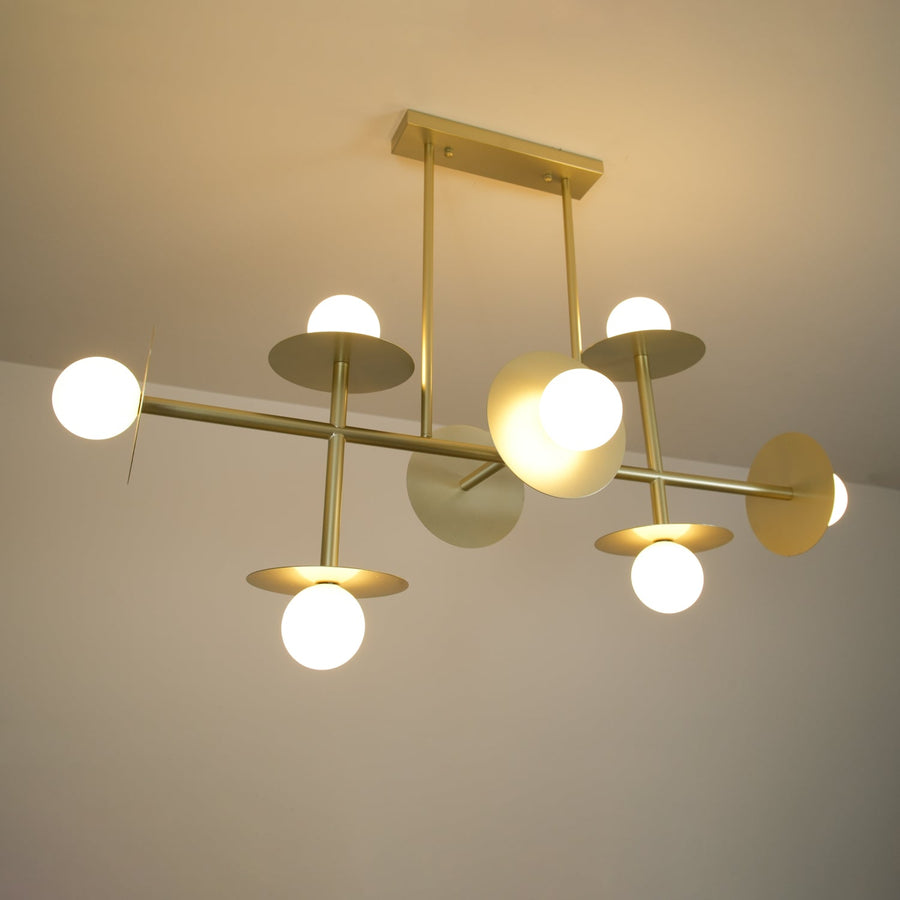 Lustre Cadran en verre et laiton – vue 3