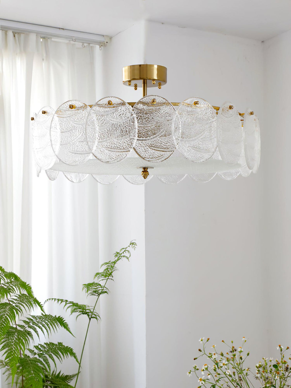 Plafonnier Camélia en verre et fer – vue 22